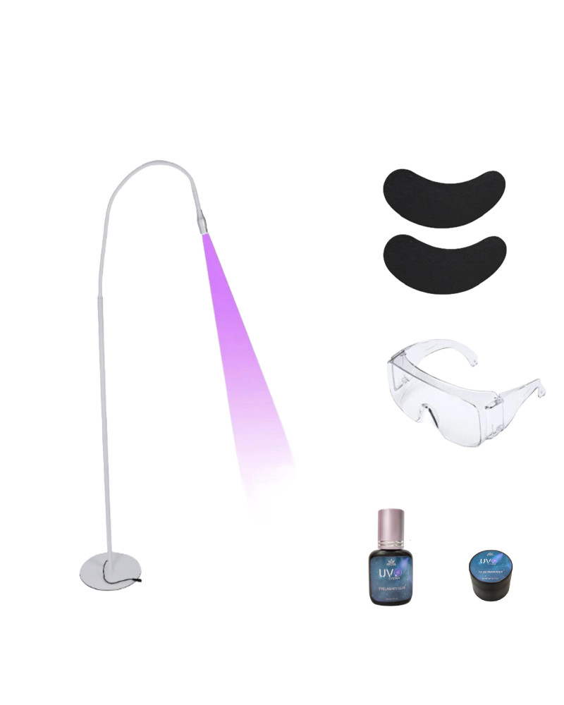 Zestaw do stylizacji rzęs UV biały